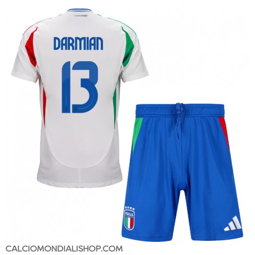 Maglie da calcio Italia Matteo Darmian #13 Seconda Maglia Bambino Europei 2024 Manica Corta (+ Pantaloni corti)